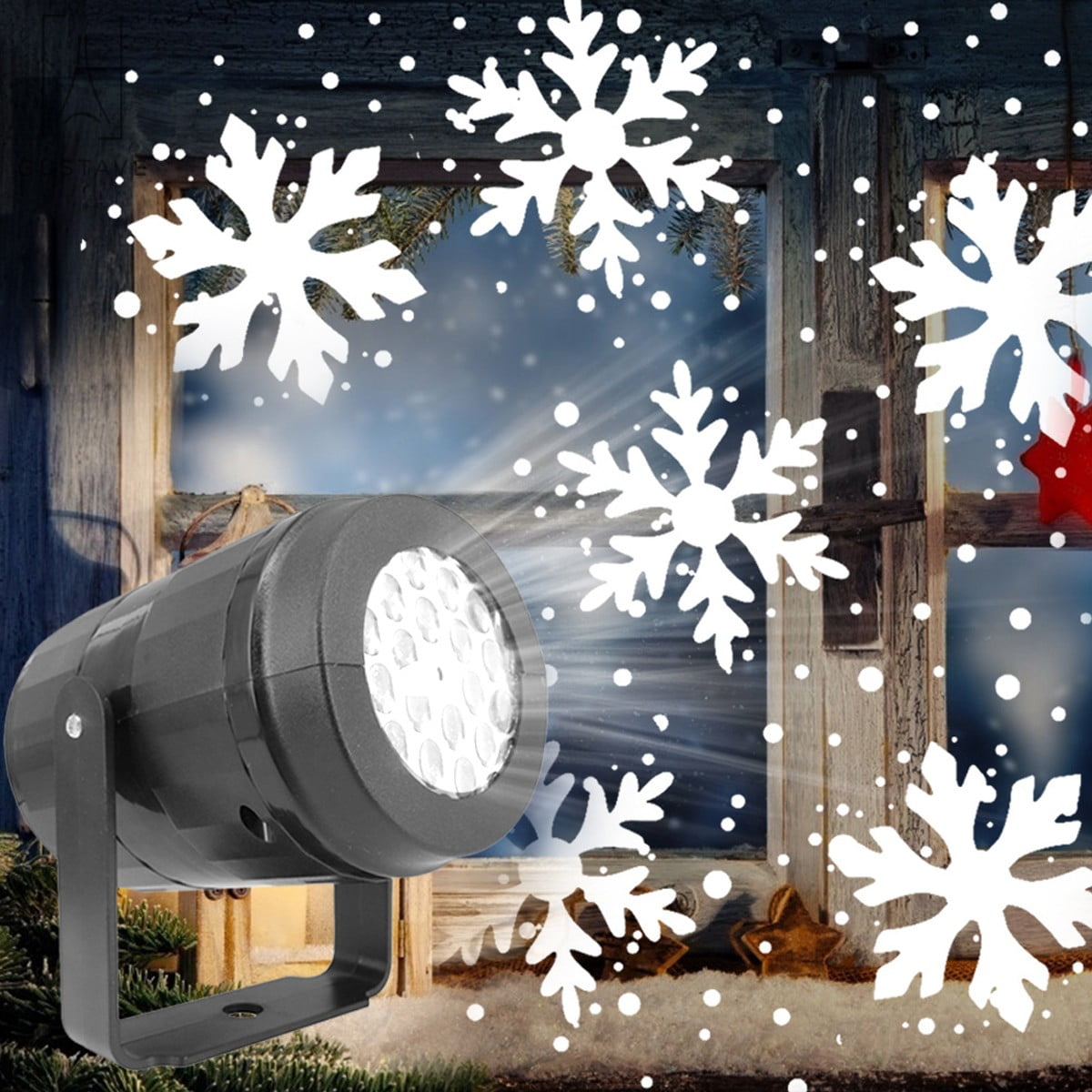 Morttic Waterproof Christmas Snowfall Light Projector Rotating LED Snowflake Laser Light with Snowstorm Effect for Indoor Outdoor Xmas Party