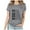 Gray, variant on Fesfesfes Work Tops Women's Spring And Summer Fashion Easter Print Pattern Round Neck Short Sleeved T-shirt Top/Shirt Basic Tees for Women 2XL(US:12)
