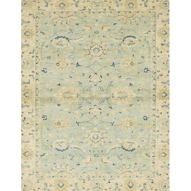 Ahgly Company Tapis d'Intérieur Rectangulaire Abstrait Kaki Foncé Vert Oriental, 8 Pieds x 10 Pieds
