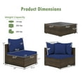 thumbnail image 3 of Gymax Set of 7 Rattan Furniture Set Sectional Sofa Cushioned Garden Patio Navy, 3 of 6