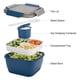 thumbnail image 3 of Recipiente para ensalada para llevar, 1,47 kg (52 oz) con 3 compartimentos, ideal para aderezos y aperitivos, para hombres y mujeres (azul), 3 of 6