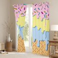 thumbnail image 3 of Manfei Sweet Candy Blackout Curtains,Watercolor Ice Cream Window Curtains Pack of 2 (38x45 Each), 3 of 6