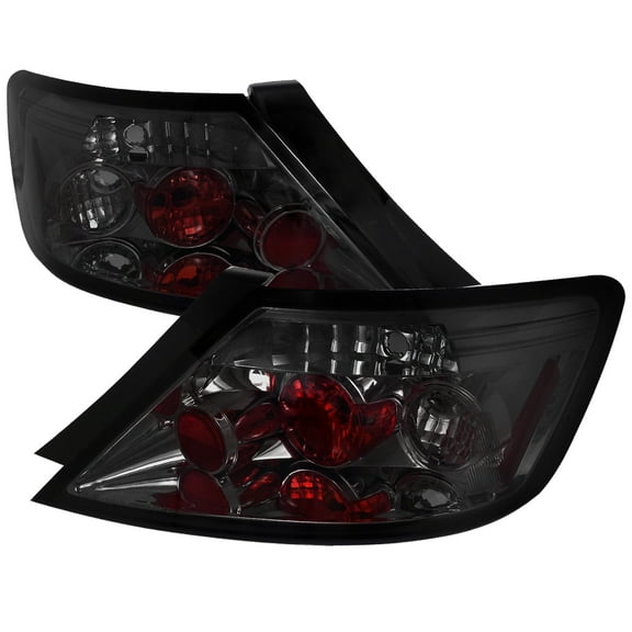 TAIL LIGHT 2DR SMOKED LENS CHROME HOUSING Made for and Compatible with 06-10 HONDA CIVIC