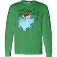 thumbnail image 3 of Inktastic I Want a Hippopotamus for Christmas Hippo in Santa Hat Long Sleeve T-Shirt, 3 of 5
