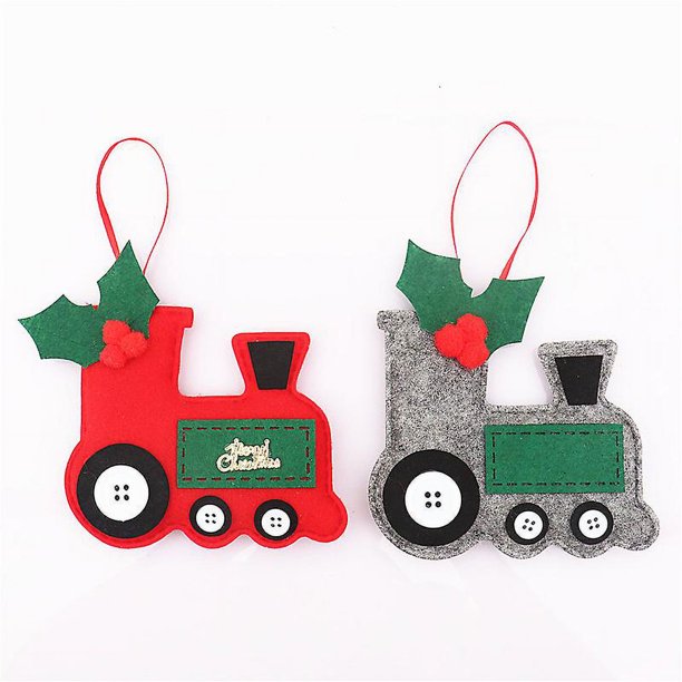 Colgante para árbol de Navidad con forma de coche, tela navideña, 2 uds. Rojo Verde Cocina, Decoración y Otros