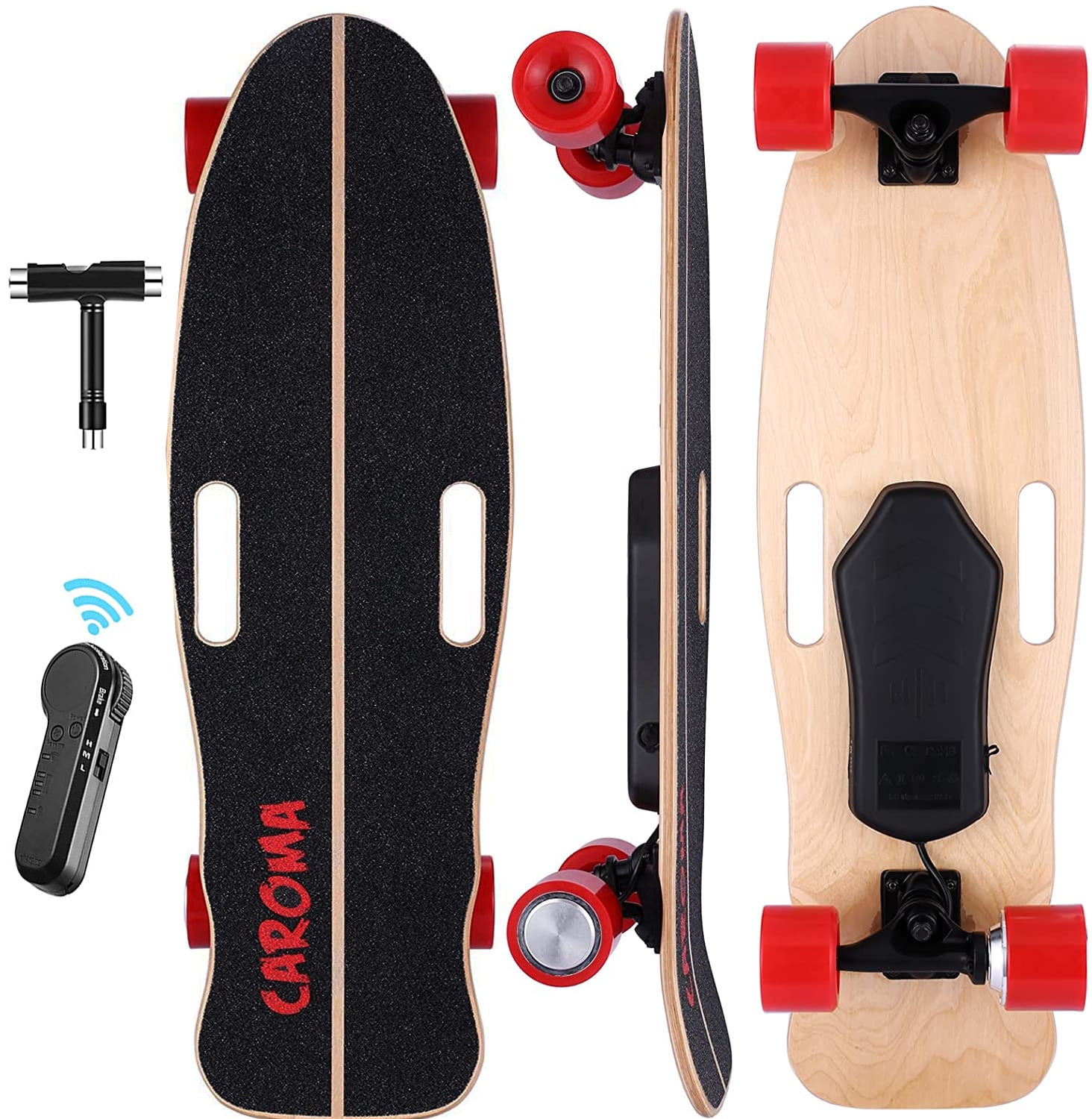 CAROMA Electric Skateboard Power Motor Cruiser Maple Deck With Wireless Remote ; 