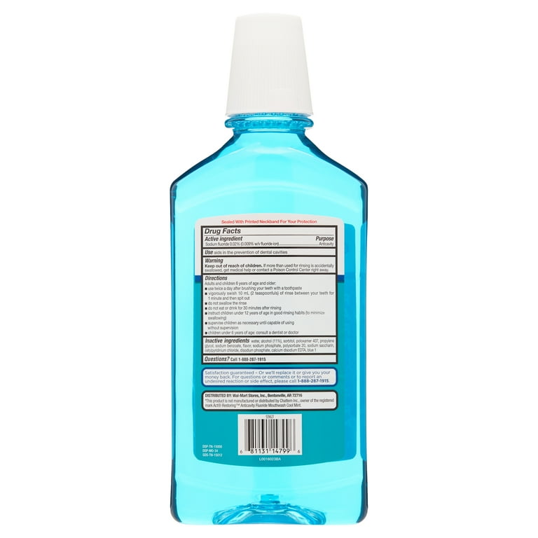 Equate Restoring Anticavity Fluoride Mouthwash, Refreshing Mint 