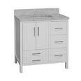 thumbnail image 6 of California 36" Bathroom Vanity with White Cabinet and Carrara Marble Top, 6 of 6