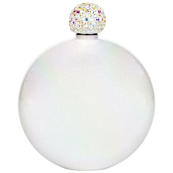 Koyal Wholesale Iridescent Glitter Round Flasks with Rhinestone Lid for Bridesmaid, Bridesmaid, 1-Pack