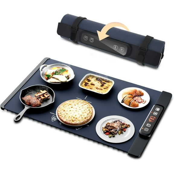 Speusurea Food Warming Mat, Electric Warming Tray with Child Lock, Heating Fastly in 10s