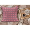 thumbnail image 2 of Floral Fluffy Throw Pillow Cushion Cover, Big and Small Abstract Flower Motifs Dots Circular Repeating Nature Pattern, Decorative Square Accent Pillow Case, 36" x 36", Pink Teal White, by Ambesonne, 2 of 5