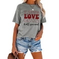 thumbnail image 3 of Anbech LOVE Printed T-Shirt for Women Casual Valentine's Day Graphic LOVE Is All You Need Junior Girls Short Sleeve Tee Tops with Crew Neck, 3 of 10