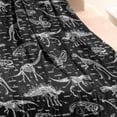 thumbnail image 3 of Black White Dinosaurs Skeletons Pattern Blanket,Comfortable Soft Lamb Wool Throw Blanket,All Season,Warm Lightweight Blankets for Sofa Bed Couch Living Room Chair,30"x40", 3 of 4