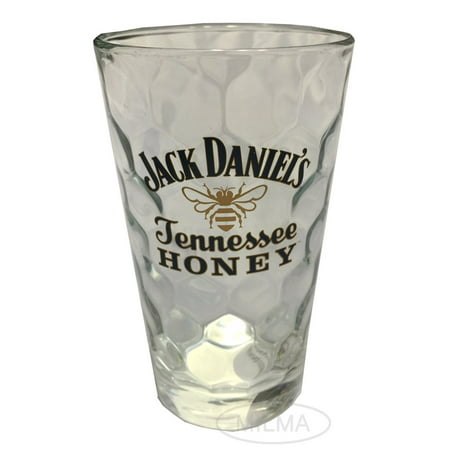 Jack Daniel's Tennessee Honey Whiskey Tumbler 14oz Faceted Glass Italian Barware
