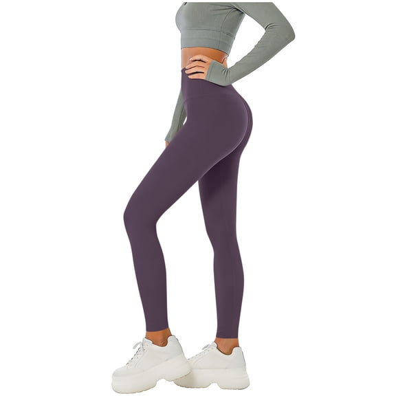 Maqroz Workout Leggings for Women Elastic Waisted Stretch Yoga Pants Casual Solid Color Summer Clothing Outdoor Workout Legging for Running