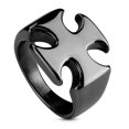 thumbnail image 2 of Knights Templar Ring Stainless Steel Black Medieval Maltese Cross Band, 2 of 3