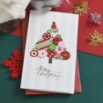 thumbnail image 3 of Tarjeta de Navidad de 2 piezas, tarjeta de mensaje de regalo de Navidad, tarjeta de Feliz Navidad de brillo a mano, 3 of 4