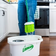 Libman Microfiber All-in-One Lightning Spin Mop System with Compact Bucket for Easy Cleaning