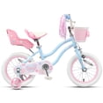 thumbnail image 4 of Glerc Petal Girls Bike, 16 Inch Kids Bike for Ages 4-7 Years Old, Princess Style Kids Bicycle with Training Wheels & Basket & Streamers, Blue, 4 of 11