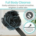 thumbnail image 3 of Vive Long Handled Loofah Sponge – Bath Back Scrubber with Mesh Pouf, Exfoliating Shower Loofa on a Stick for Elderly, Disabled, Men & Women, Black, 3 of 9