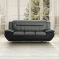 thumbnail image 4 of US PRIDE FURNITURE Eveland 79.2" Faux Leather Pillow Top Arm Sofa-Gray/Black, 4 of 5