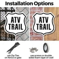thumbnail image 3 of ATV Trail 18 inch X 18 inch Shield Shaped Commercial Grade Plastic Sign Weather Resistant Made in the USA, 3 of 6