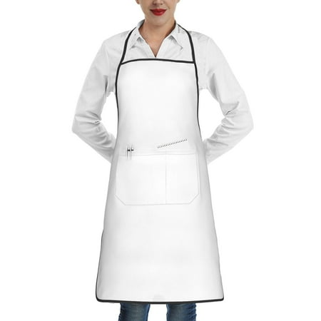 

Easygdp White Apron Waterdrop Resistant with 2 Pockets Oil Resistant Cooking Kitchen Chef Apron for Women Men