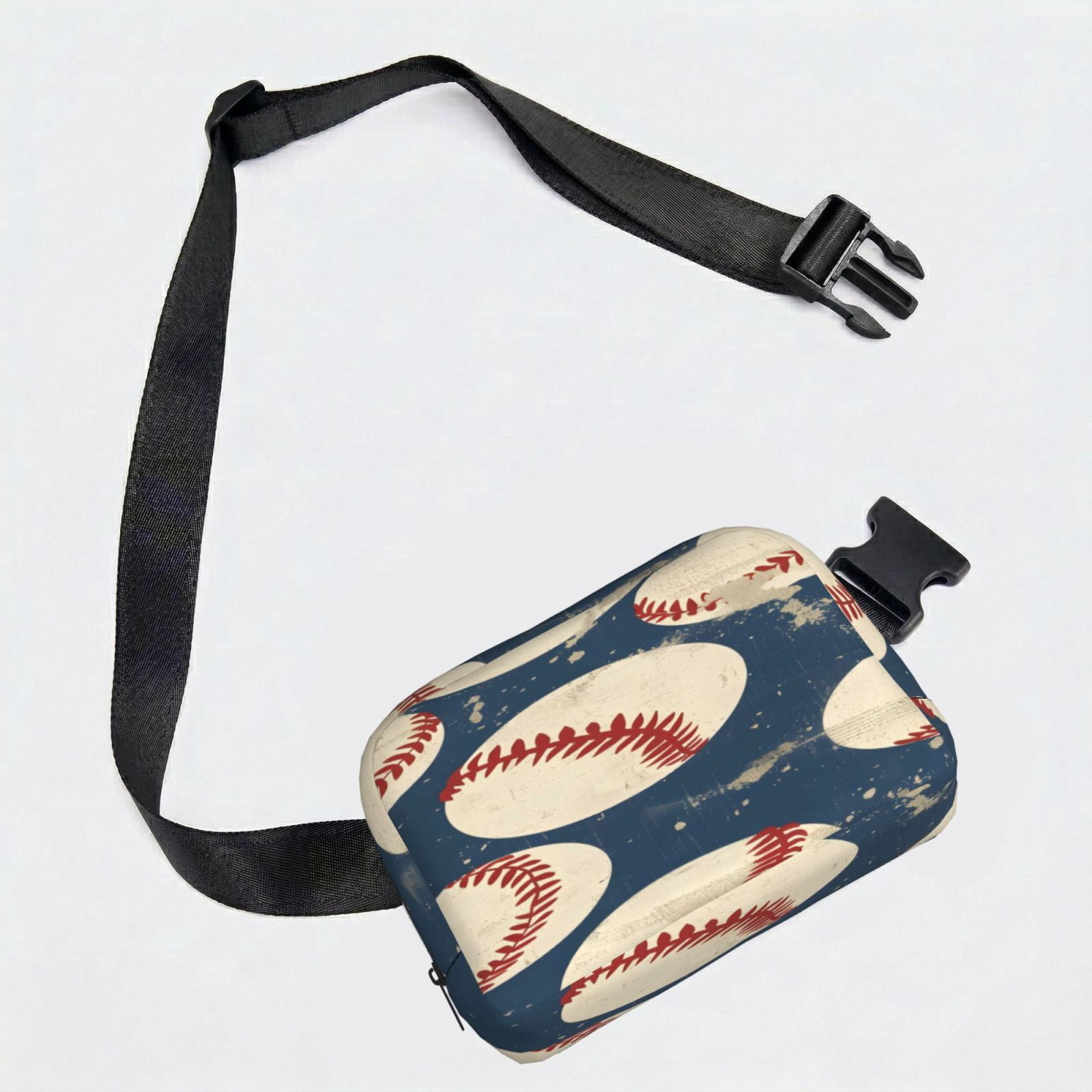 Unisex Square Waist Bag Stylish Backpack For Hiking Running Fitness Workouts Shopping And Travel Vintage Baseball Theme