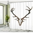 thumbnail image 4 of Ambesonne Antlers Shower Curtain, Deer Stag Bones Mounted, 69"Wx75"L, Brown and Pale Grey, 4 of 4