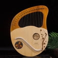 thumbnail image 3 of 21 Strings Lyre Harp Mahogany Music Instrument with Spare Strings Tuning Wrench, 3 of 7