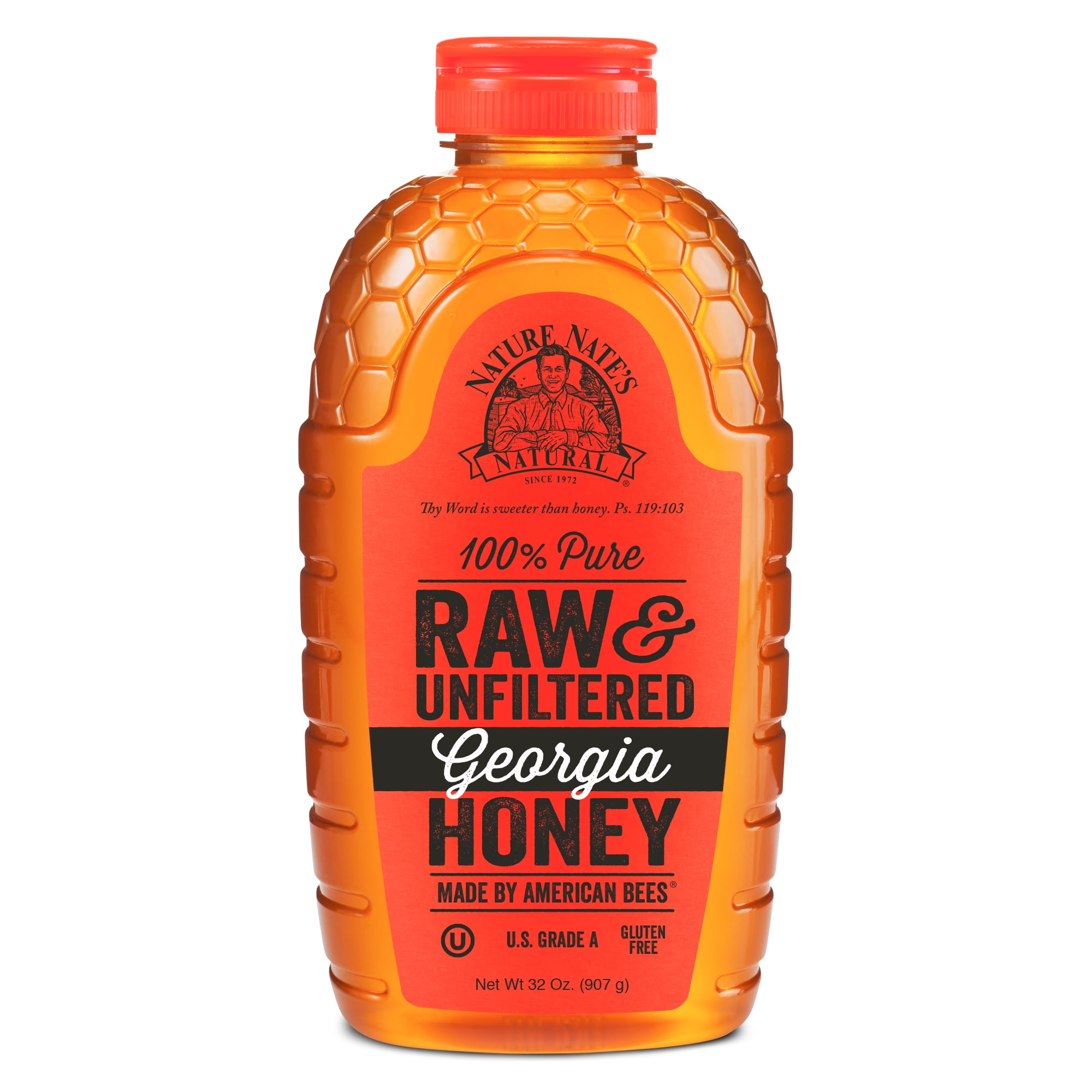 Nature Nate's Honey, 100 Pure Raw and Unfiltered Honey, 32 Oz