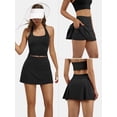 thumbnail image 3 of MLDRA Tennis Skirts for women Golf Mini Womens Skirts High Waisted with Pockets Inner Shorts for Athletic Skorts Sports Casual Black, 3 of 7