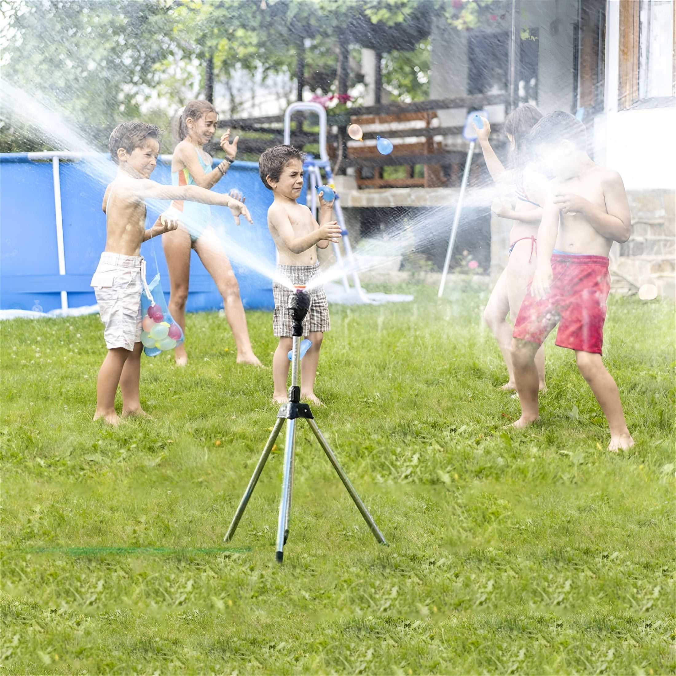 HIBIBUD 2026 New Rotating Tripod Sprinkler,360 Degree Automatic Rotating Irrigation Stand Tripod Water with Large Area Coverage,Watering Sprinklers for Lawn Yard Garden