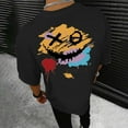 thumbnail image 2 of Playeras De Hombre Camiseta Informal De Verano De Manga Corta Con Cuello Redondo Y Estampado De Letras Y Caras Para Hombre, 2 of 5