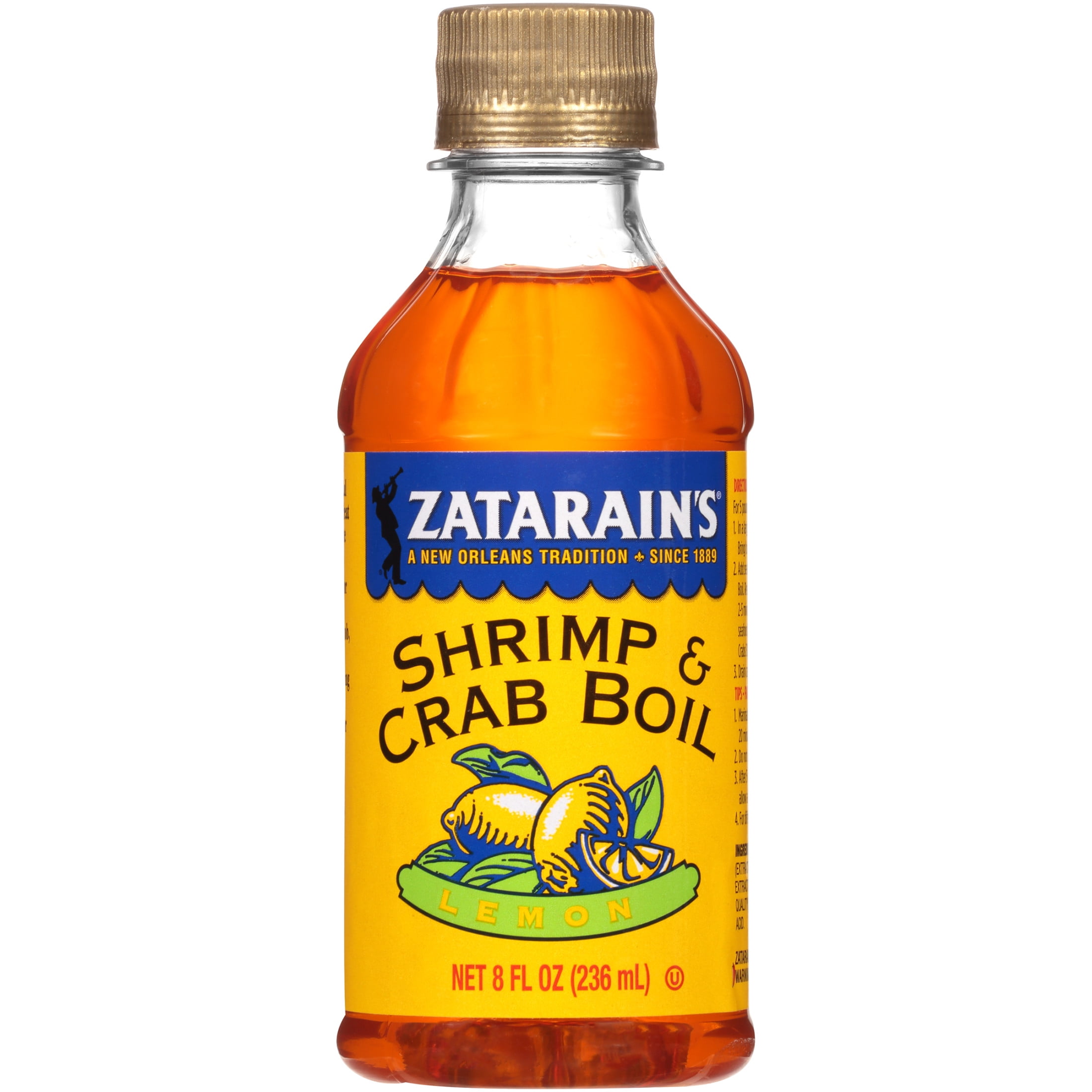 (3 pack) Zatarain's Kosher New Orleans Style Liquid Crab Boil With Lemon, 8.0 fl oz Bottle