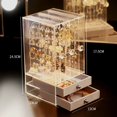 thumbnail image 2 of Fashionable Earrings Jewelry Box Transparent Acrylic Storage Boxes Display Rack Plastic Organizer Box, 2 of 5