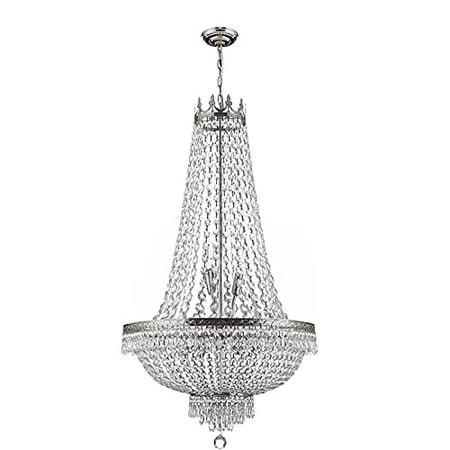 

OUKANING 40W 30 Hx24 W Classic French Empire Style Crystal Chandelier Sliver Ceiling Light