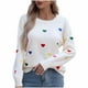 thumbnail image 1 of HongQid Womens Pullover Sweaters Long Sleeve Crewneck Casual Loose Knit Jumper Tops, 1 of 3