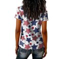 thumbnail image 4 of Iaqnaocc 4th Of July Shirts for Women Independence Day V Neck Short Sleeve 250 Anniversary Usa Flag Patriotic American Flag Stars T-Shirt Usa Flag Red White and Blue T Shirts for Women Wine M, 4 of 7