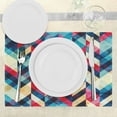 thumbnail image 3 of Ambesonne Chevron Place Mats Set of 4, Downward Parallel Lines, Standard Size, Multicolor, 3 of 6