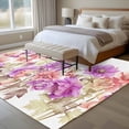 thumbnail image 4 of 5'x7' Area Rugs, Pink Purple Spring Floral Indoor Outdoor Area Rug for Living Room Bedroom, Summer Flower Botanical Washable Bathroom Rugs Kitchen Floor Carpet Mats Home Decor Aesthetic, 4 of 8