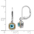 thumbnail image 3 of 925 Sterling Silver With Real 14kt Blue Topaz Earrings; for Adults and Teens; for Women and Men, 3 of 3