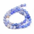 thumbnail image 2 of Natural Striped Agate/Banded Agate Beads Strands Dyed & Heated Round Blue 8mm Hole: 1.4mm about 50pcs/strand 15.75 inch(40cm), 2 of 3