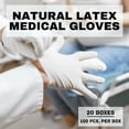 thumbnail image 2 of SSBM Powder Free Latex Gloves Medium Natural Rubber Finger Texture 4.5 Mil Exam Grade for Single-Use Only 2000 Pcs, 2 of 6