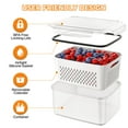 thumbnail image 4 of 5 Pack Fruit Storage Containers for Fridge with Removable Colanders and Lids, 5 in 1 Leakproof Fridge Organizer Bins for Salad Berry Lettuce Vegetables Meat Keeper Fresh, 4 of 7
