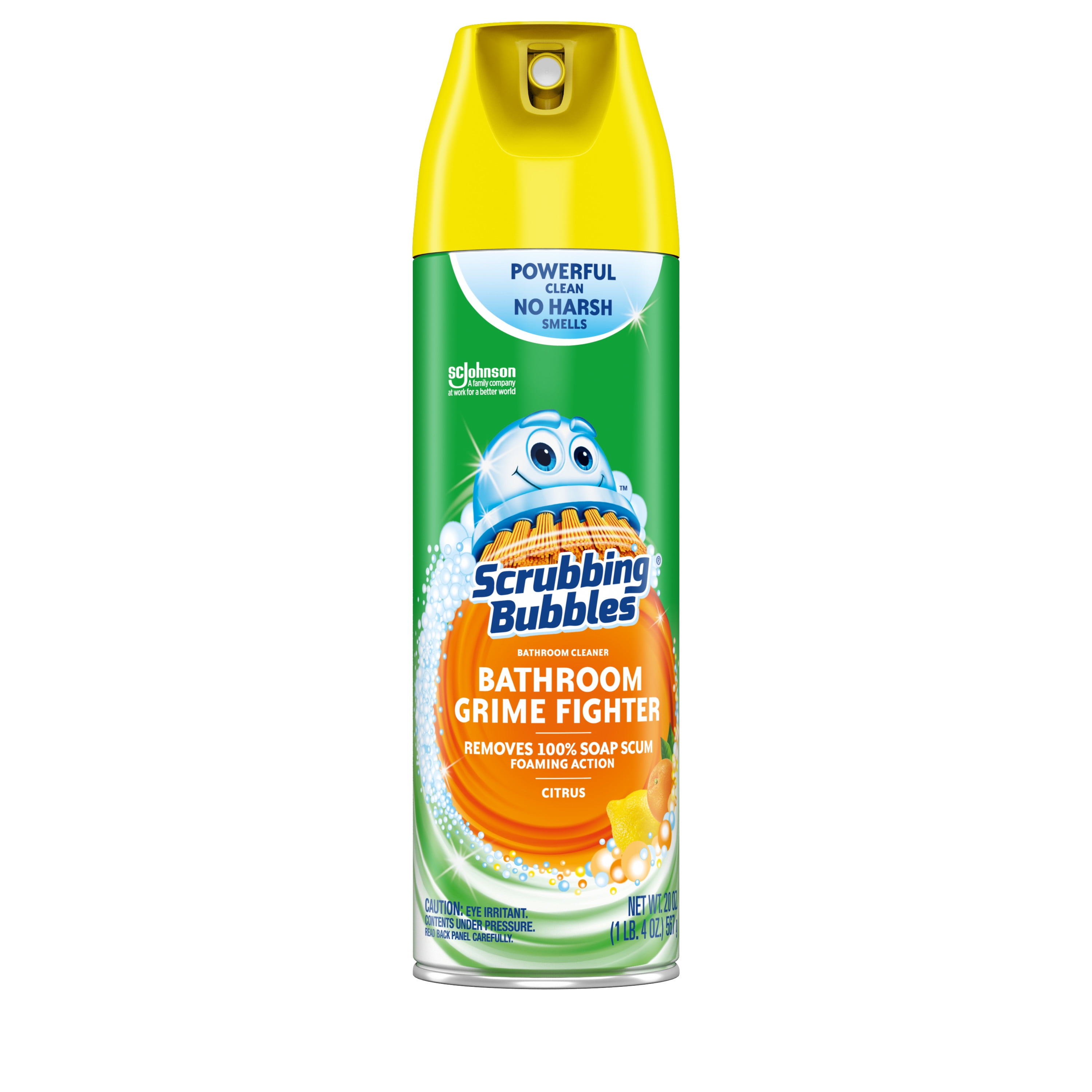 Scrubbing Bubbles Bathroom Grime Fighter Aerosol, Citrus, 20 oz