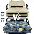 thumbnail image 6 of COEQINE 2-in-1 Golf Cart Seat Cover & Carry Bundle, Folds Like a Bag with Handle, Universal Fit for Two-Seaters, 4 Storage Pockets, Machine Washable Polyester, Blue Vintage Palm Tree, 6 of 8