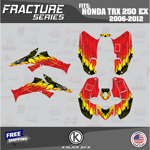 Kalair GFX Graphics Kit for Honda ATV TRX 250EX (2006-2012) Fracture Series