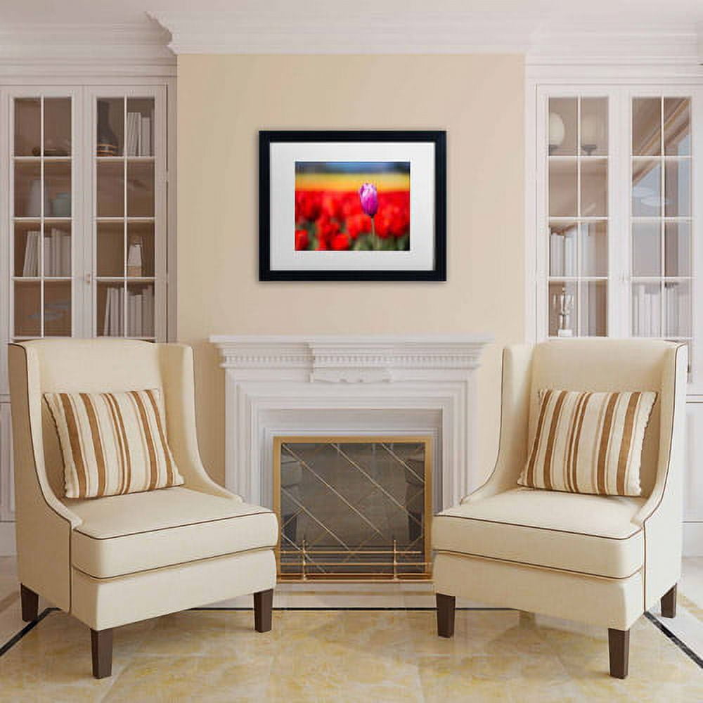 Trademark Fine Art "Purple Tulip" Canvas Art by Pierre Leclerc, White Matte/Black Frame