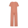 thumbnail image 5 of KyCheLot Women's Baggy Jumpsuits Oversized Summer V Neck Short Sleeve Wide Leg Rompers with Pockets, 5 of 6